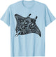 Manta Ray Polynesian Tribal Tattoo Sea T-Shirt - T-Shirt | Light Blue