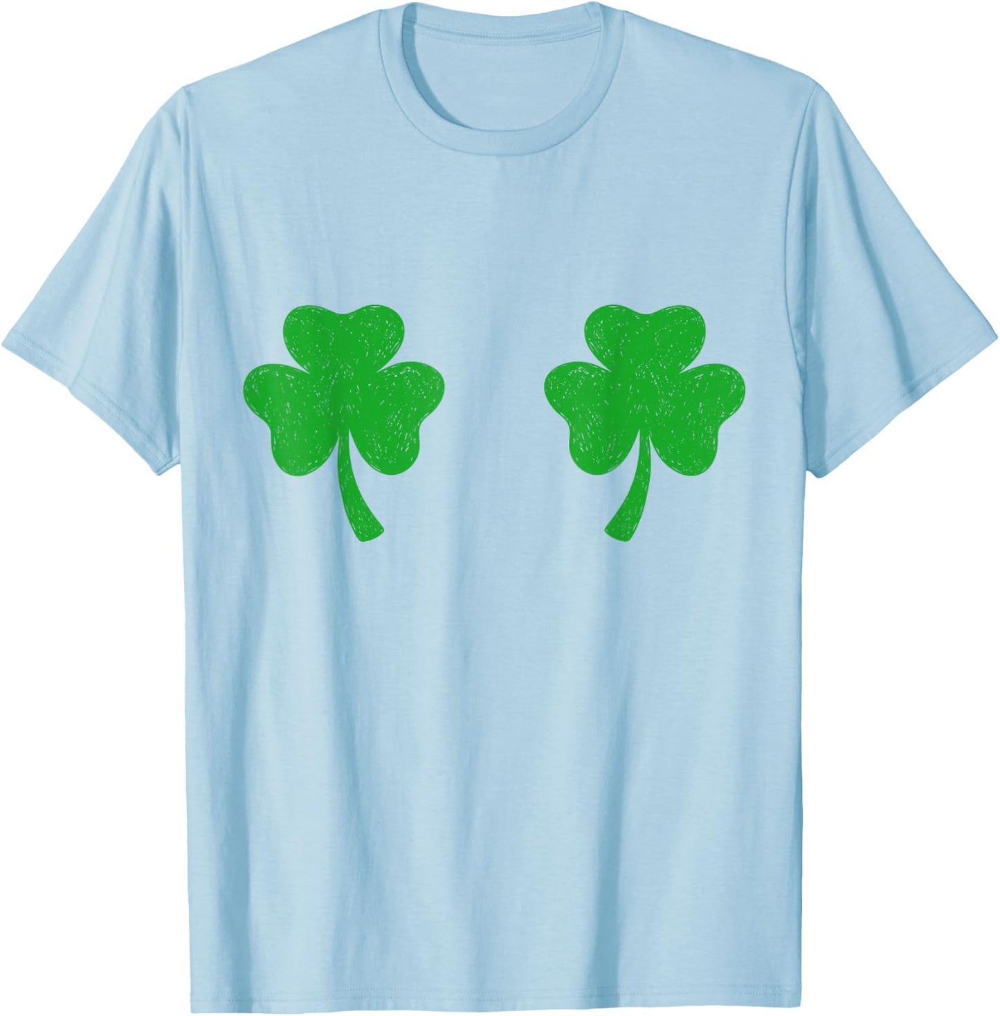 Shamrock Boobs Shirt Irish Boobies St Patricks Day T-Shirt - T-Shirt | Light Blue