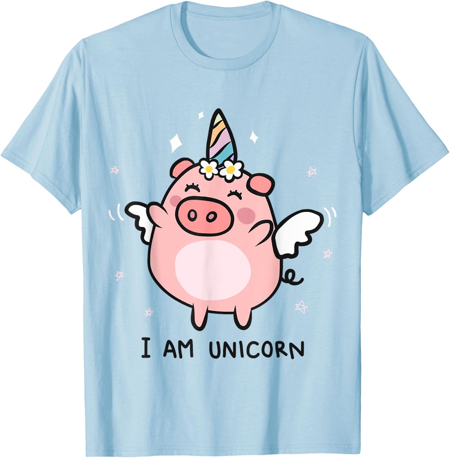 Cute Pigs Can Fly Unicorn Girls Gift T-Shirt - T-Shirt | Light Blue