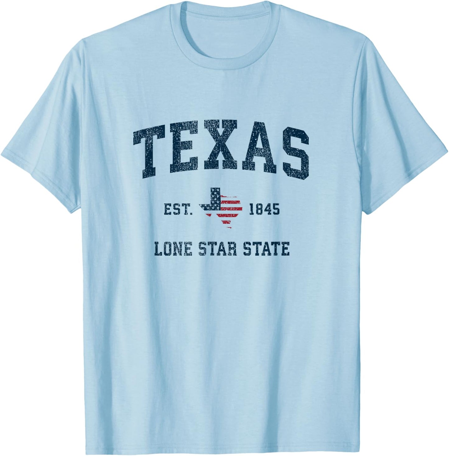 Texas Vintage American Flag USA Sports Design Women Kids Men T-Shirt - T-Shirt | Light Blue