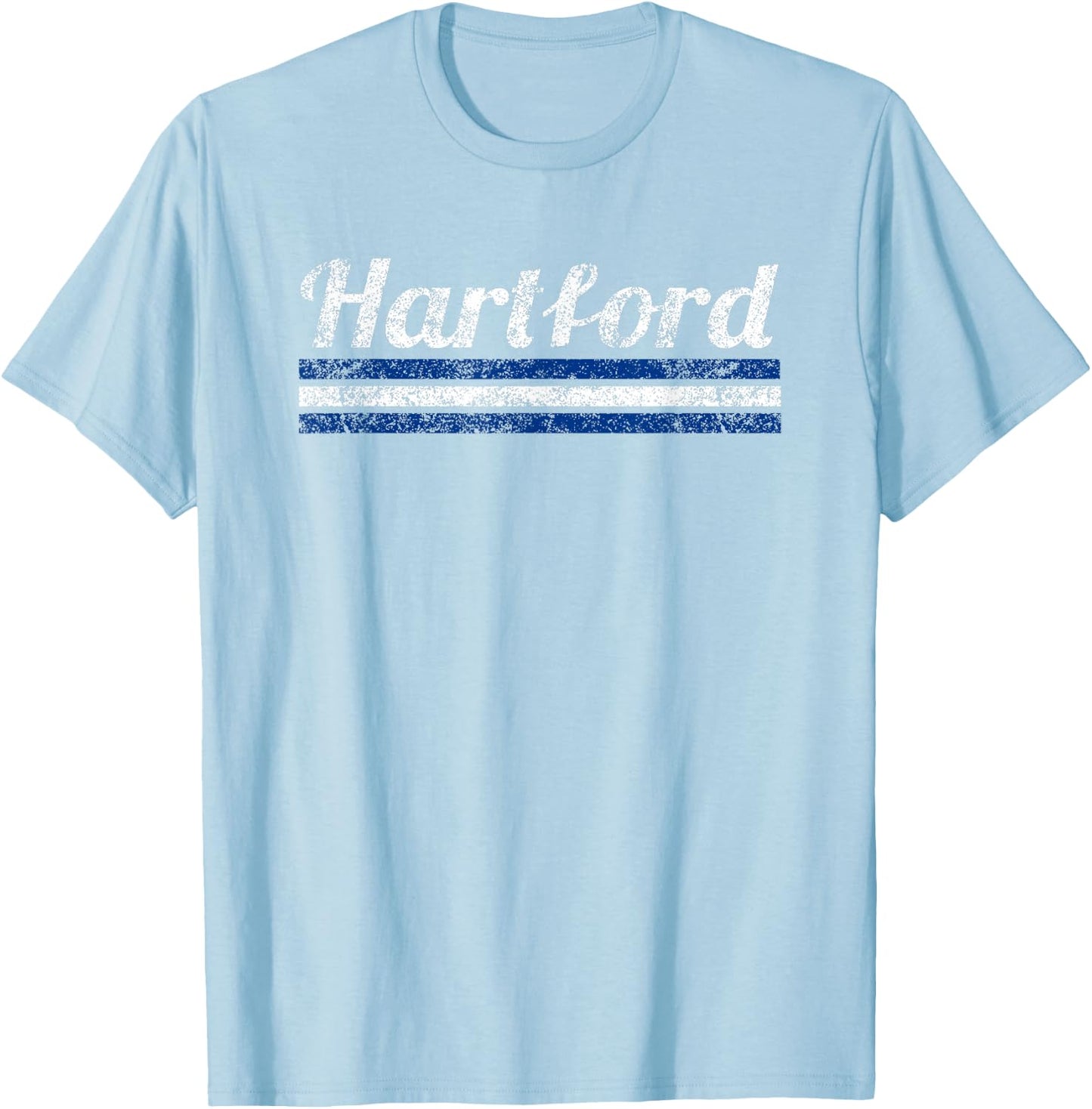 Hartford Connecticut Retro Vintage Weathered Throwback T-Shirt - T-Shirt | Light Blue