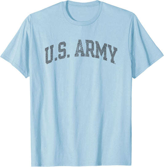 Army United States Military Vintage Arch Officially Licensed T-Shirt - T-Shirt | Light Blue