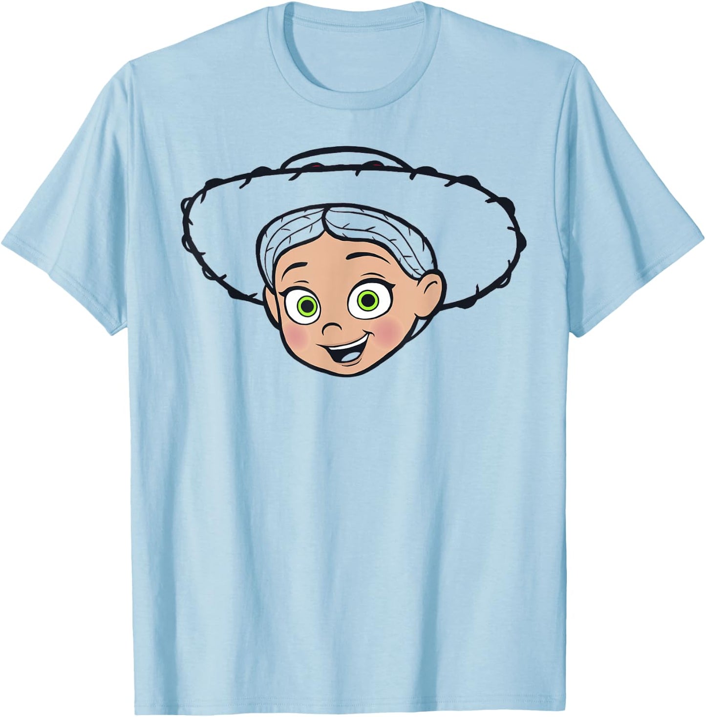 Disney Pixar Toy Story Jessie Big Face Hat Outline T-Shirt - T-Shirt | Light Blue
