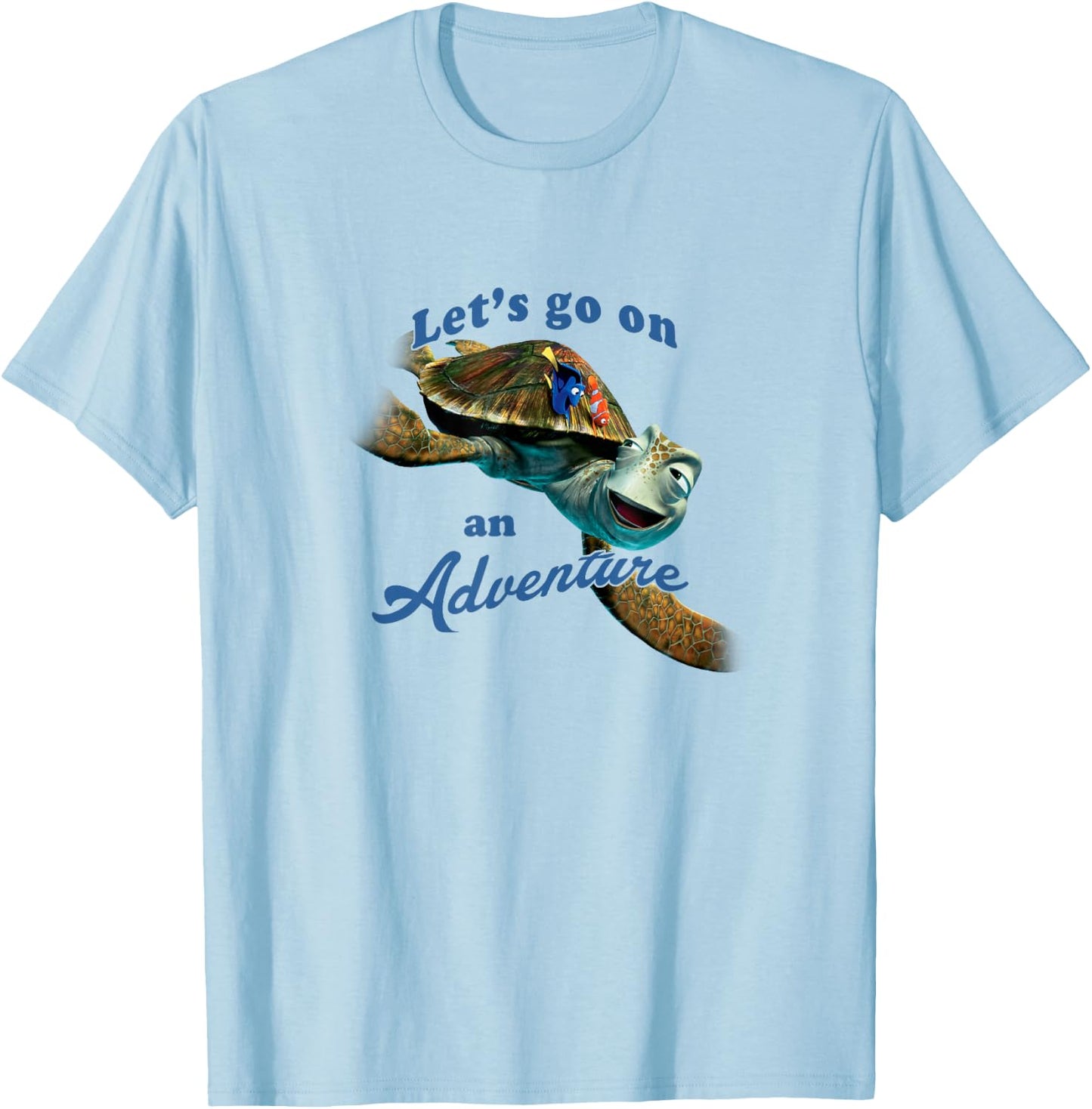 Disney Pixar Finding Nemo Let's Go On An Adventure Poster T-Shirt - T-Shirt | Light Blue