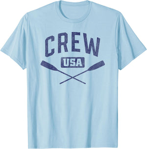 Rowing Crew USA Coxswain Sculling Row Team T-Shirt - T-Shirt | Light Blue