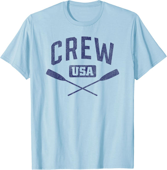 Rowing Crew USA Coxswain Sculling Row Team T-Shirt - T-Shirt | Light Blue