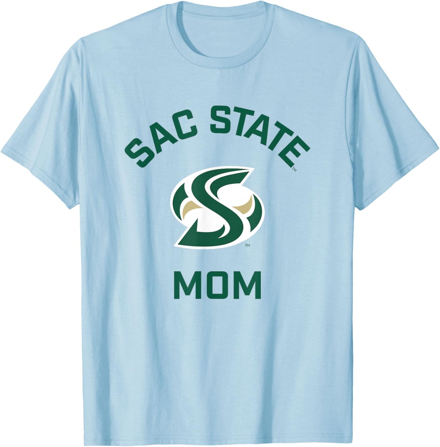 Sacramento State CSUS Hornets Arched Mom T-Shirt - T-Shirt | Light Blue