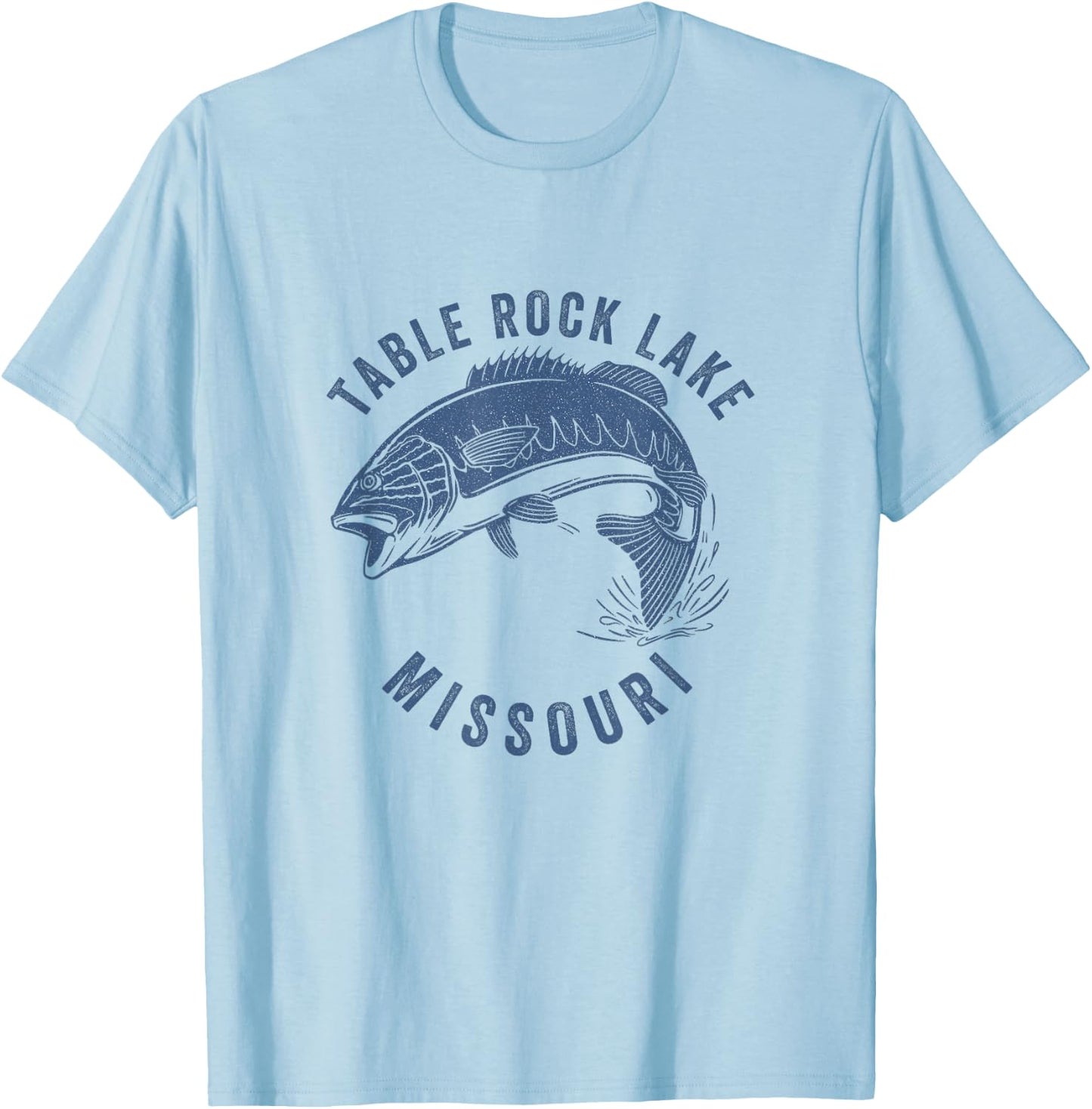 Table Rock Lake Missouri Fishing Fisherman T-Shirt - T-Shirt | Light Blue