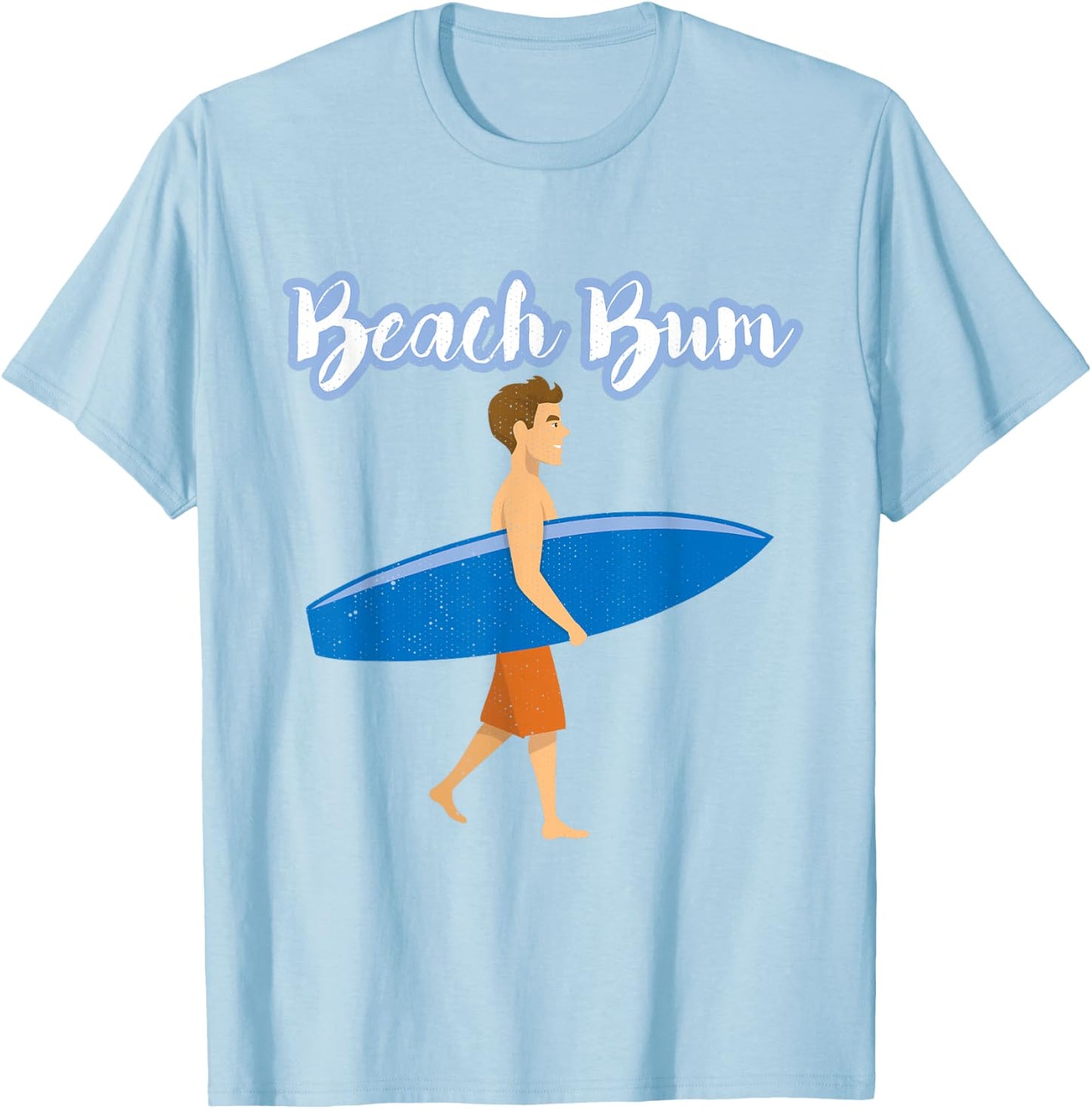 Summer Vacation Beach Bum Love Ocean Surfer Boy Surfing T-Shirt - T-Shirt | Light Blue