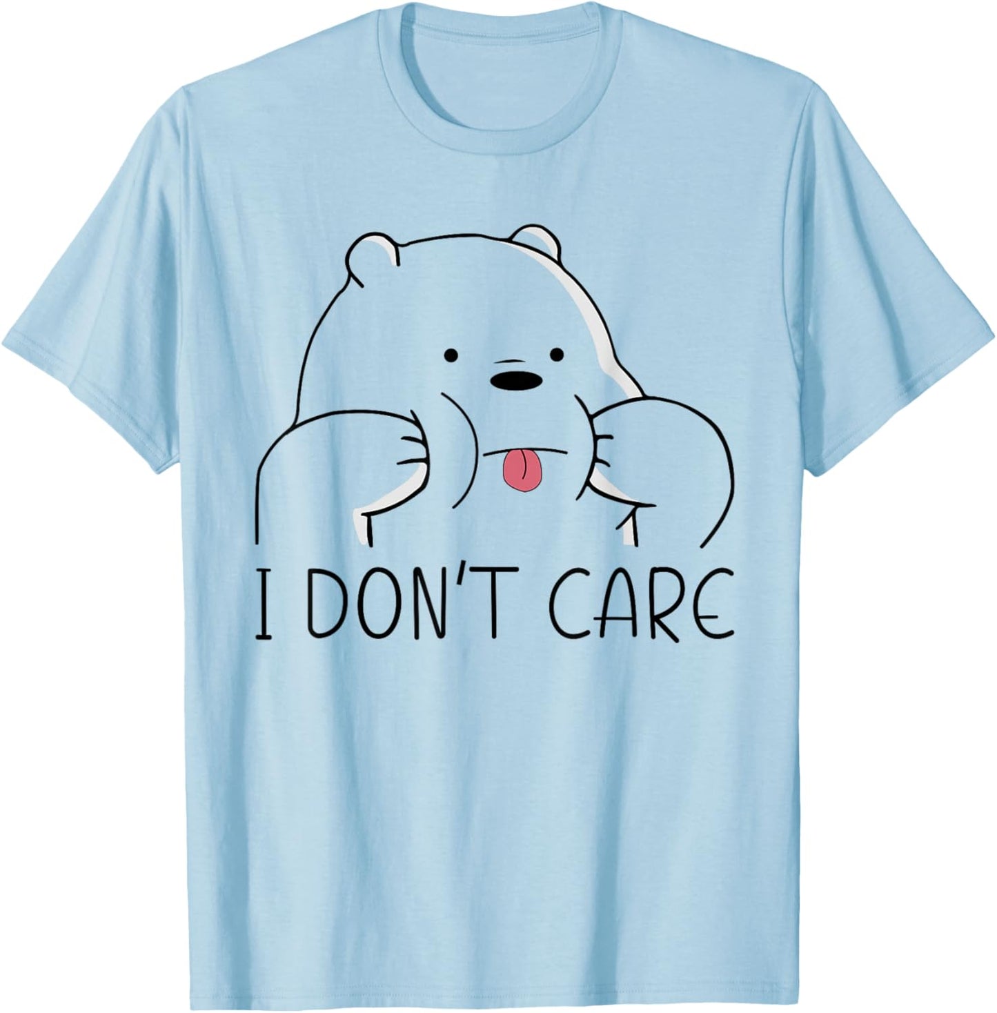 I Don't Care Bear Women Men Children Funny Bear T-Shirt - T-Shirt | Light Blue
