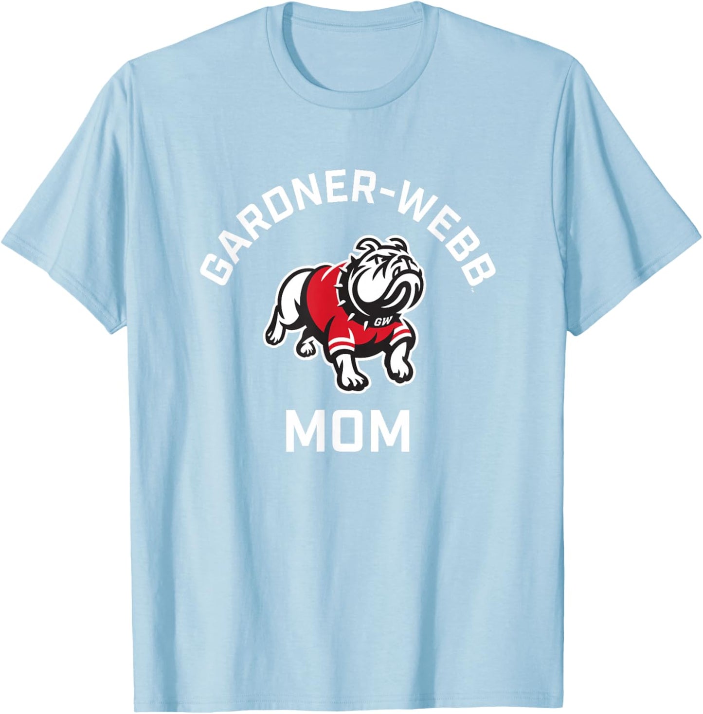 Gardner-Webb University GWU Bulldogs Arched Mom T-Shirt - T-Shirt | Light Blue