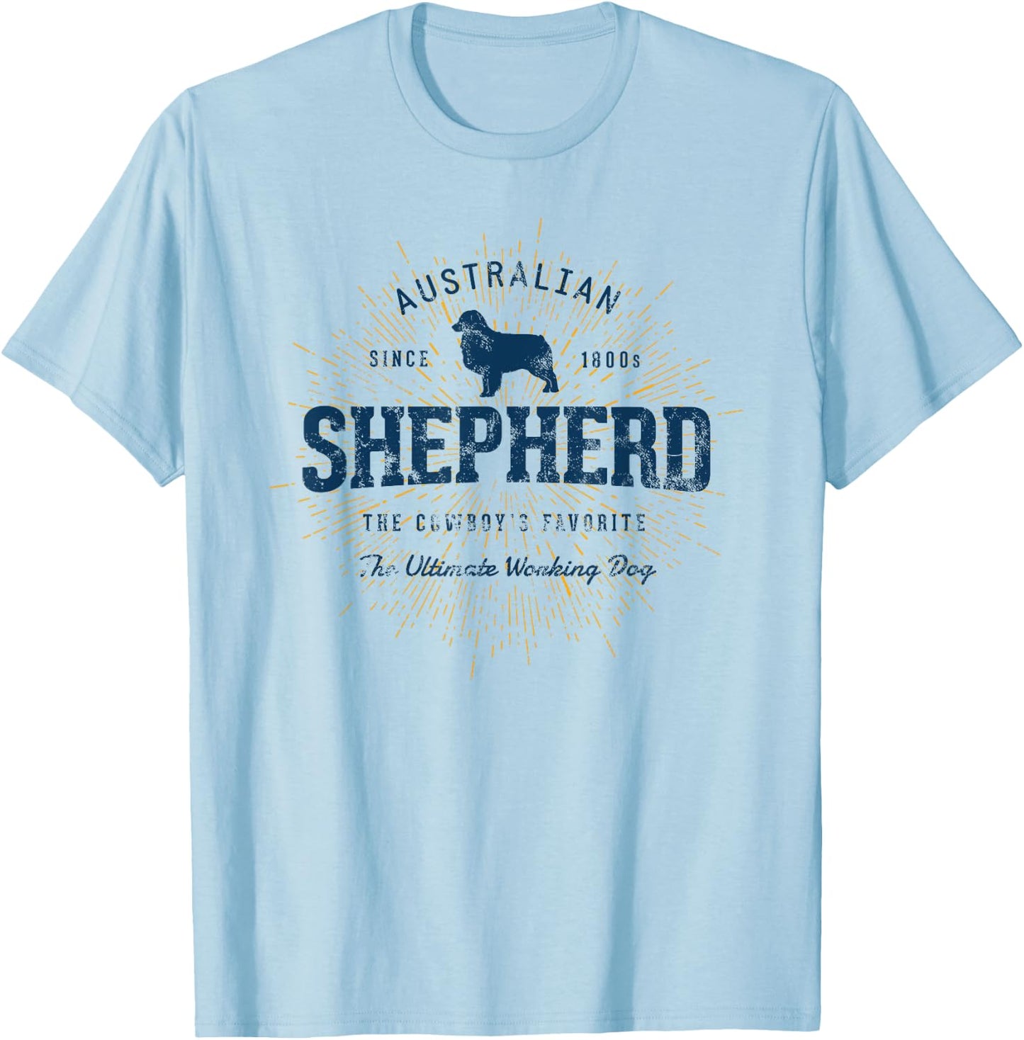 Retro Vintage Australian Shepherd T-Shirt - T-Shirt | Light Blue