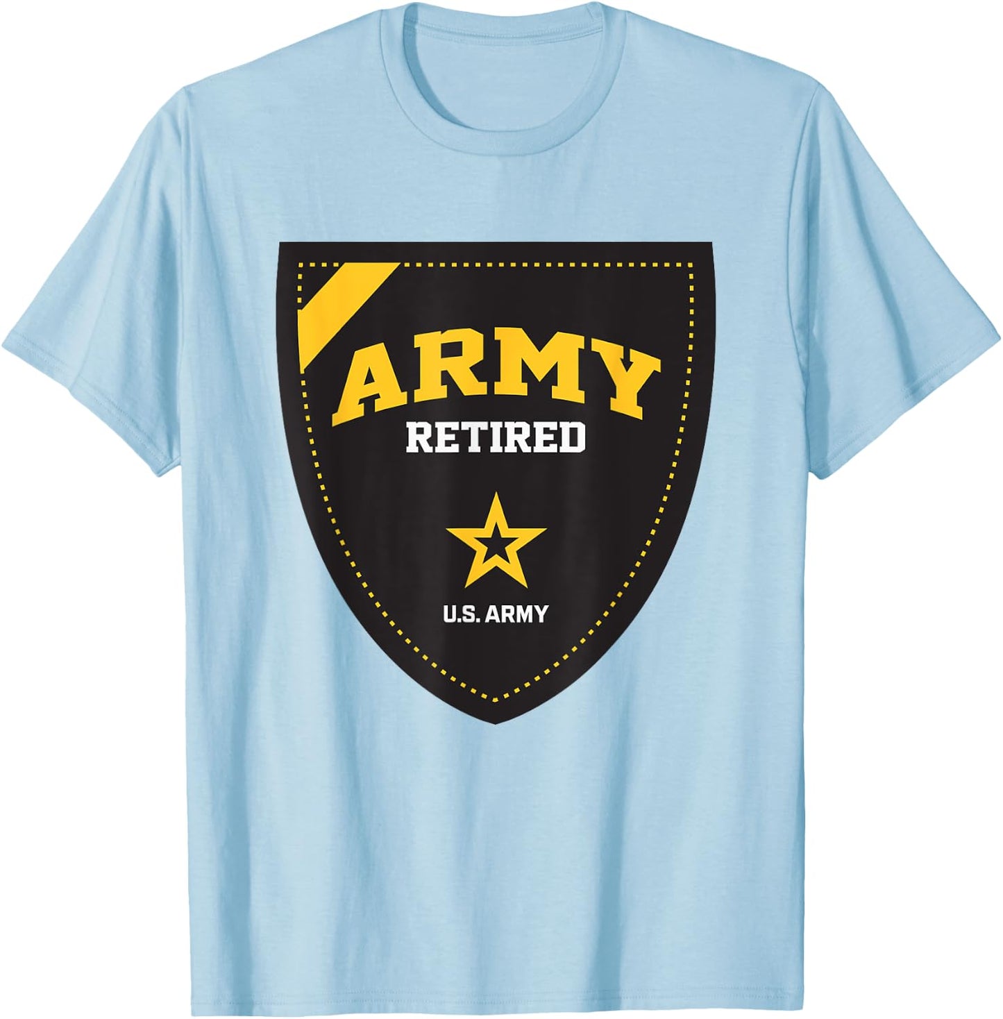 United States Army Military Retired Shield T-Shirt - T-Shirt | Light Blue