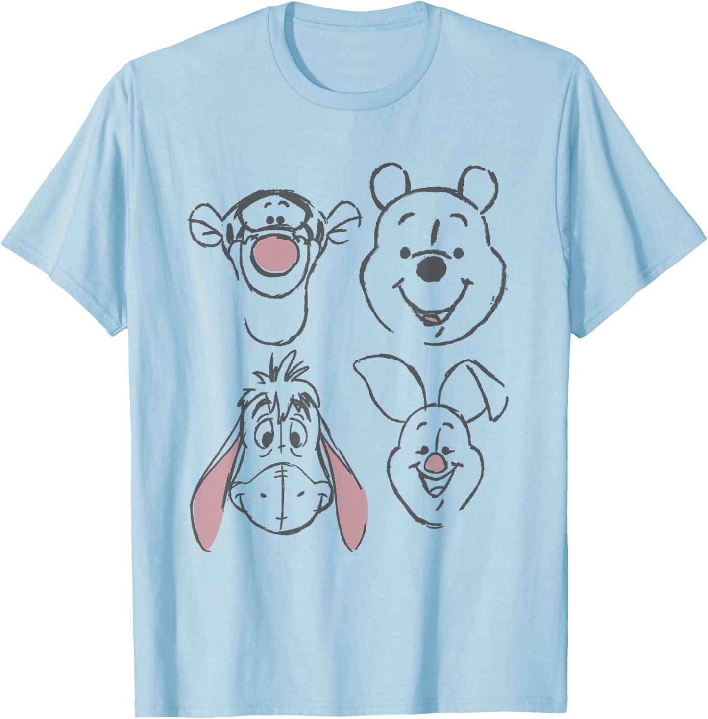 Disney Winnie The Pooh and Friends Sketch T-Shirt - T-Shirt | Light Blue