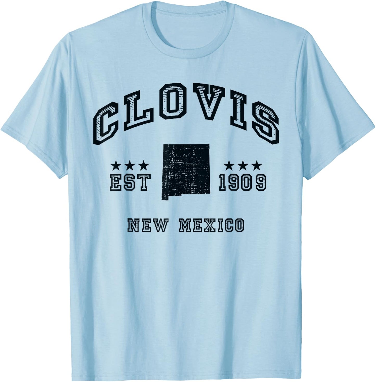 Retro Clovis New Mexico NM Souvenir Sport Throwback T-Shirt - T-Shirt | Light Blue