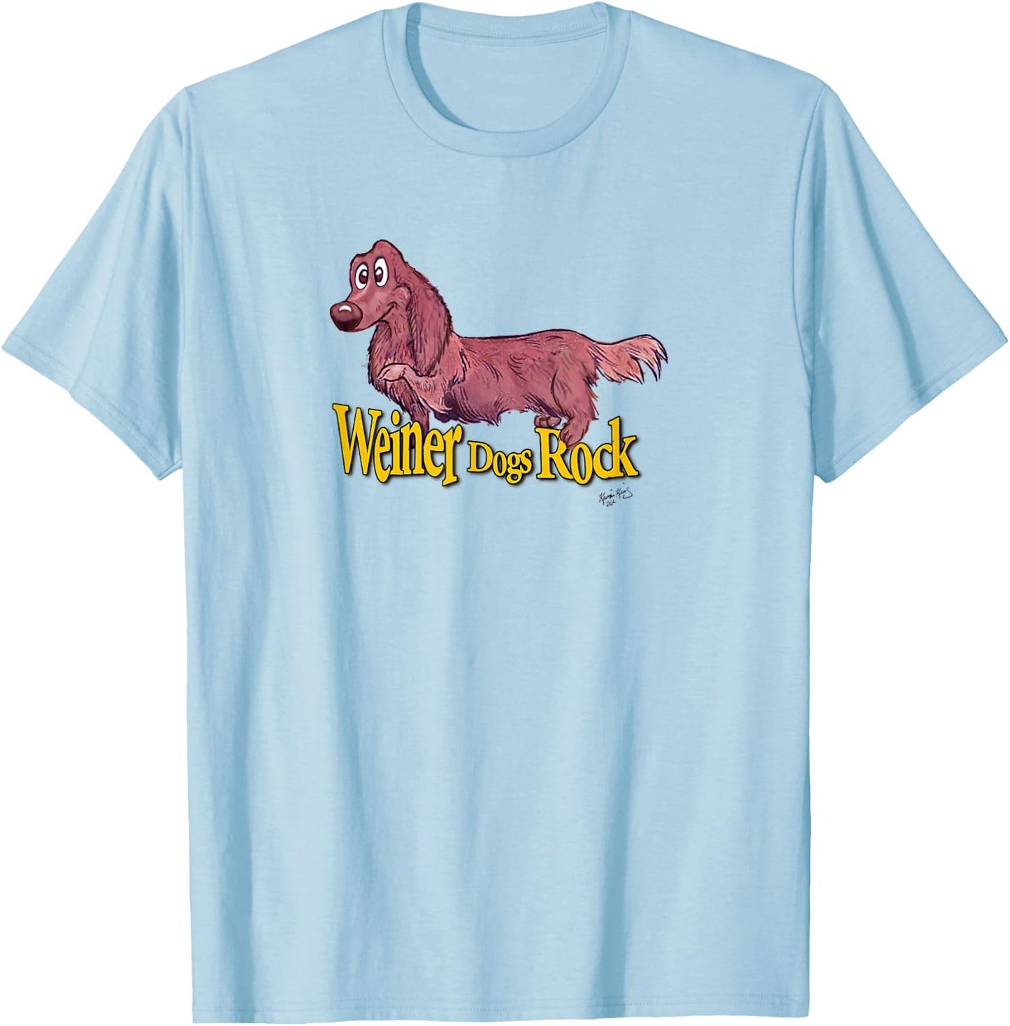 Fun Weiner Dog Rocks Dachshund Women Kids T-Shirt - T-Shirt | Light Blue