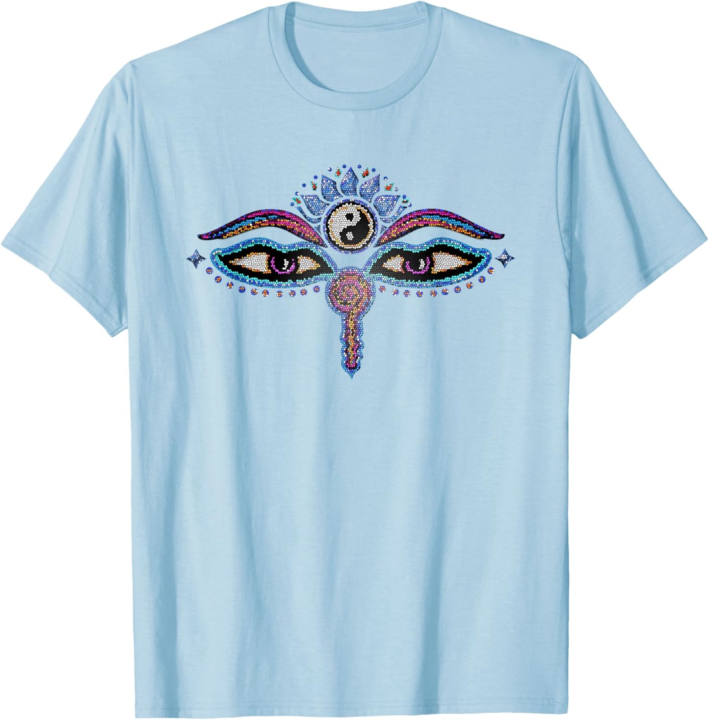 Buddha eyes, buddhism, yin yang, lotus flower, yoga, spirit T-Shirt - T-Shirt | Light Blue