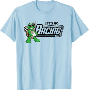 Turtle Races Racing Turtles Checkered Flag T-Shirt - T-Shirt | Light Blue