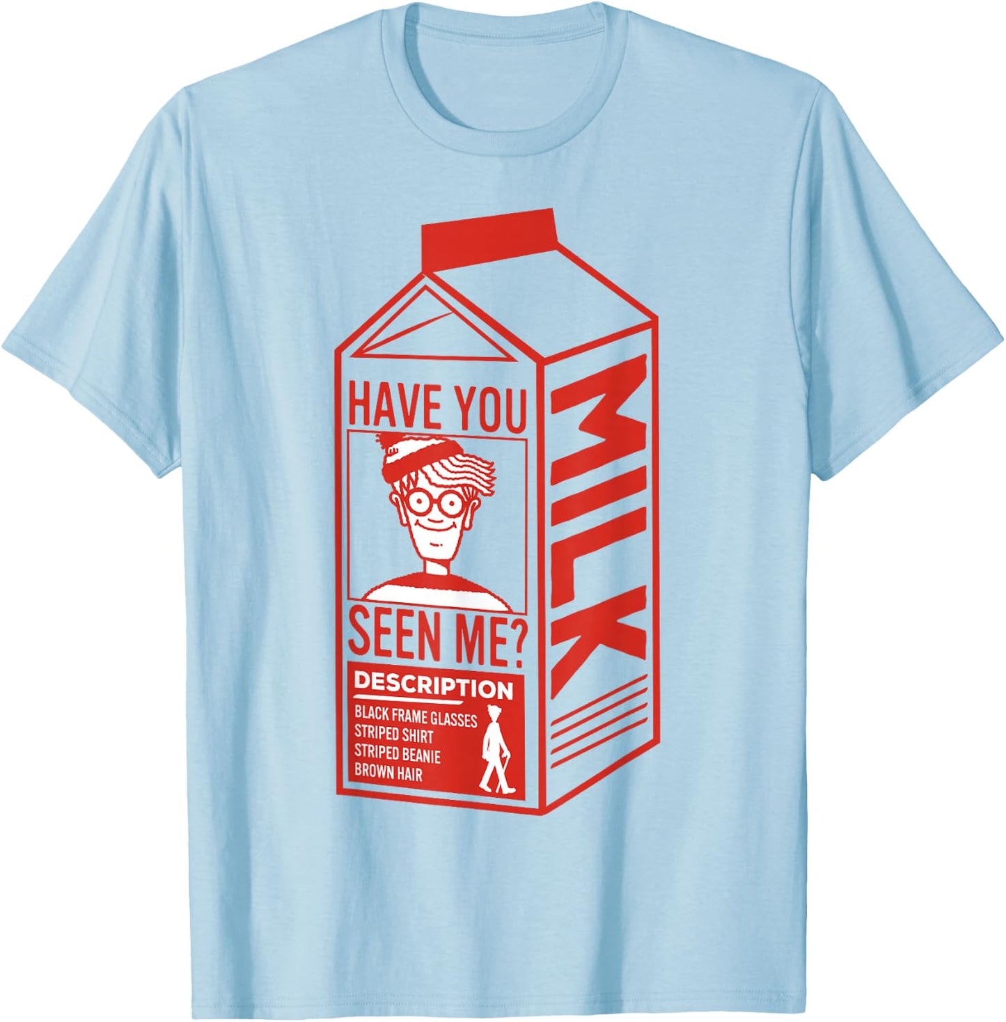 Where's Waldo? Milk Carton T-Shirt - T-Shirt | Light Blue