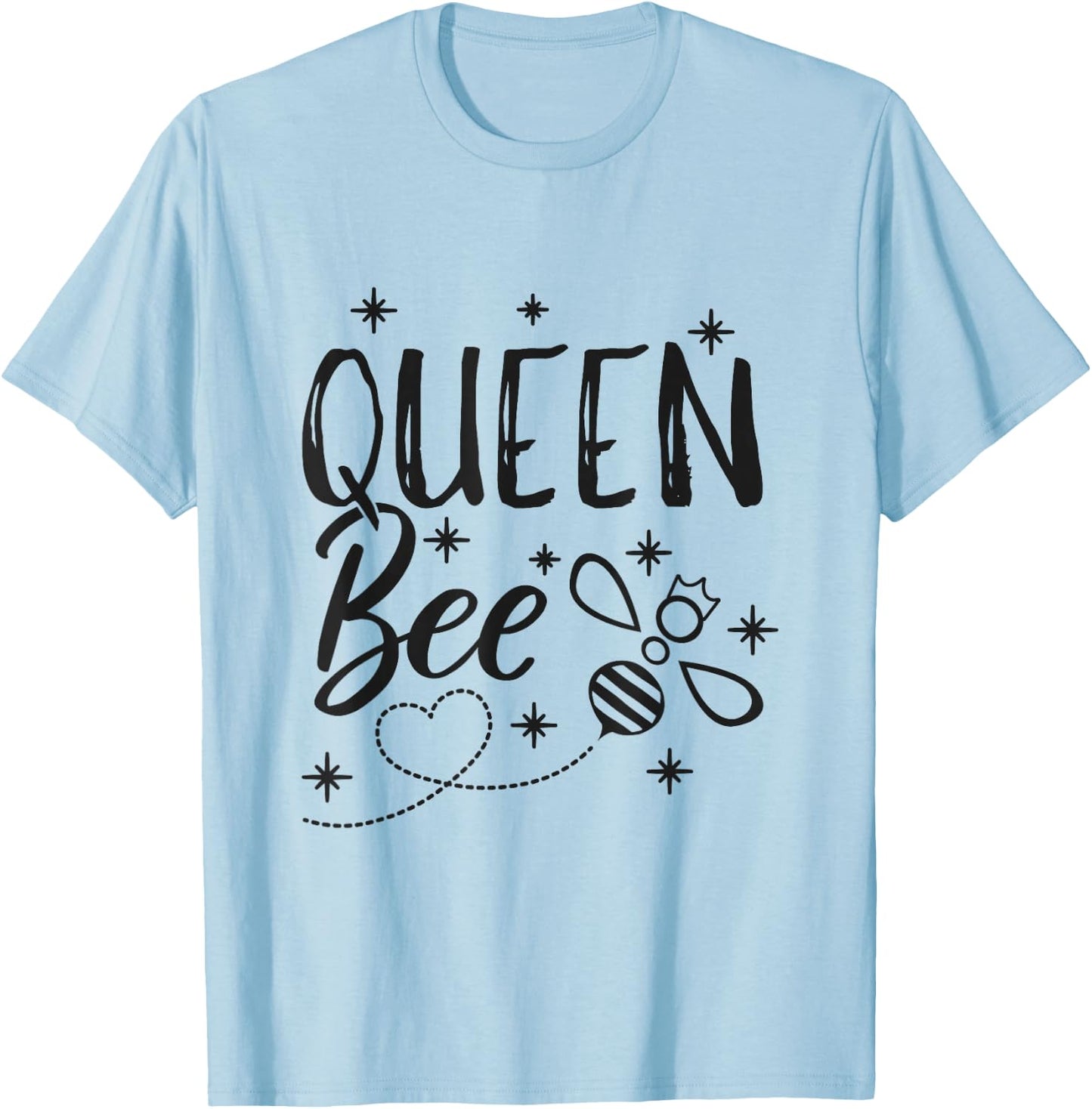 Funny Beekeeping Gift Queen Bee Crown Bee Queen T-Shirt - T-Shirt | Light Blue