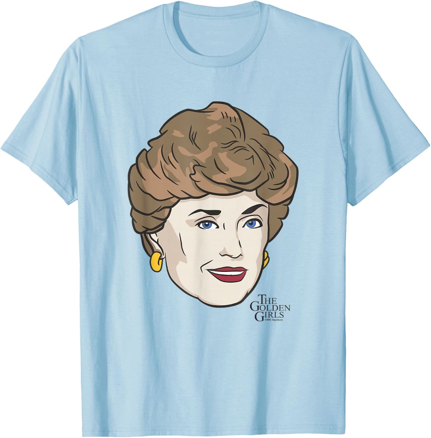 The Golden Girls Iconic Blanche Animated Big Face Portrait T-Shirt - T-Shirt | Light Blue