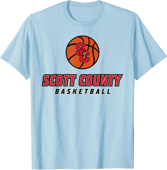 Scott County High School Cardinals Basketball T-Shirt - T-Shirt | Light Blue