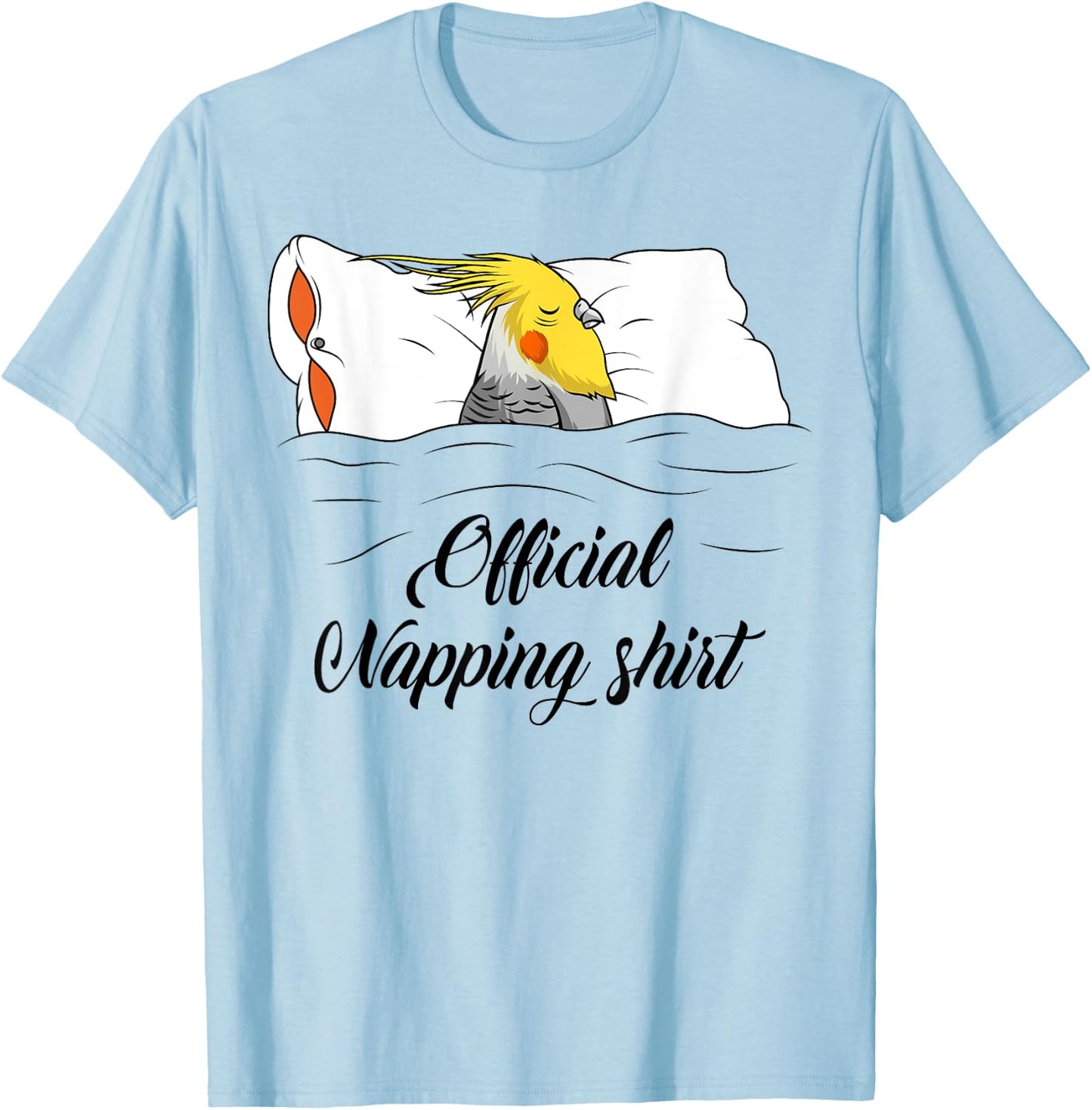 Sleeping Cockatiel Pyjamas Parrot Lover Official Napping T-Shirt - T-Shirt | Light Blue