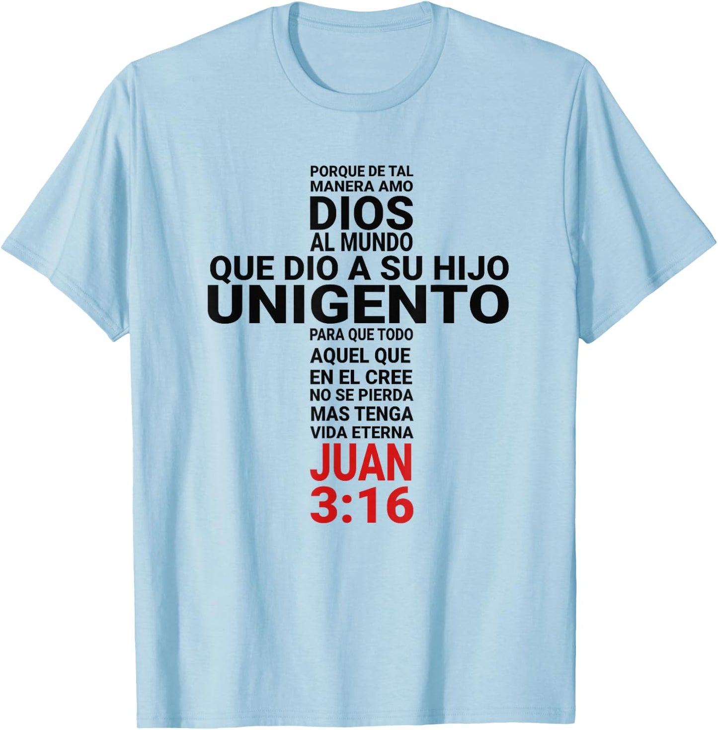 Playera Camisa Juan 3:16 John T-Shirt - T-Shirt | Light Blue