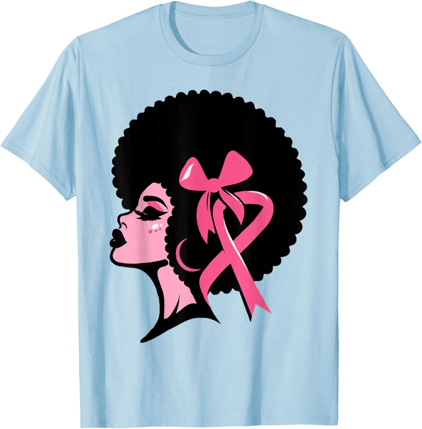 Breast Cancer Black African American Women Support Pink T-Shirt - T-Shirt | Light Blue