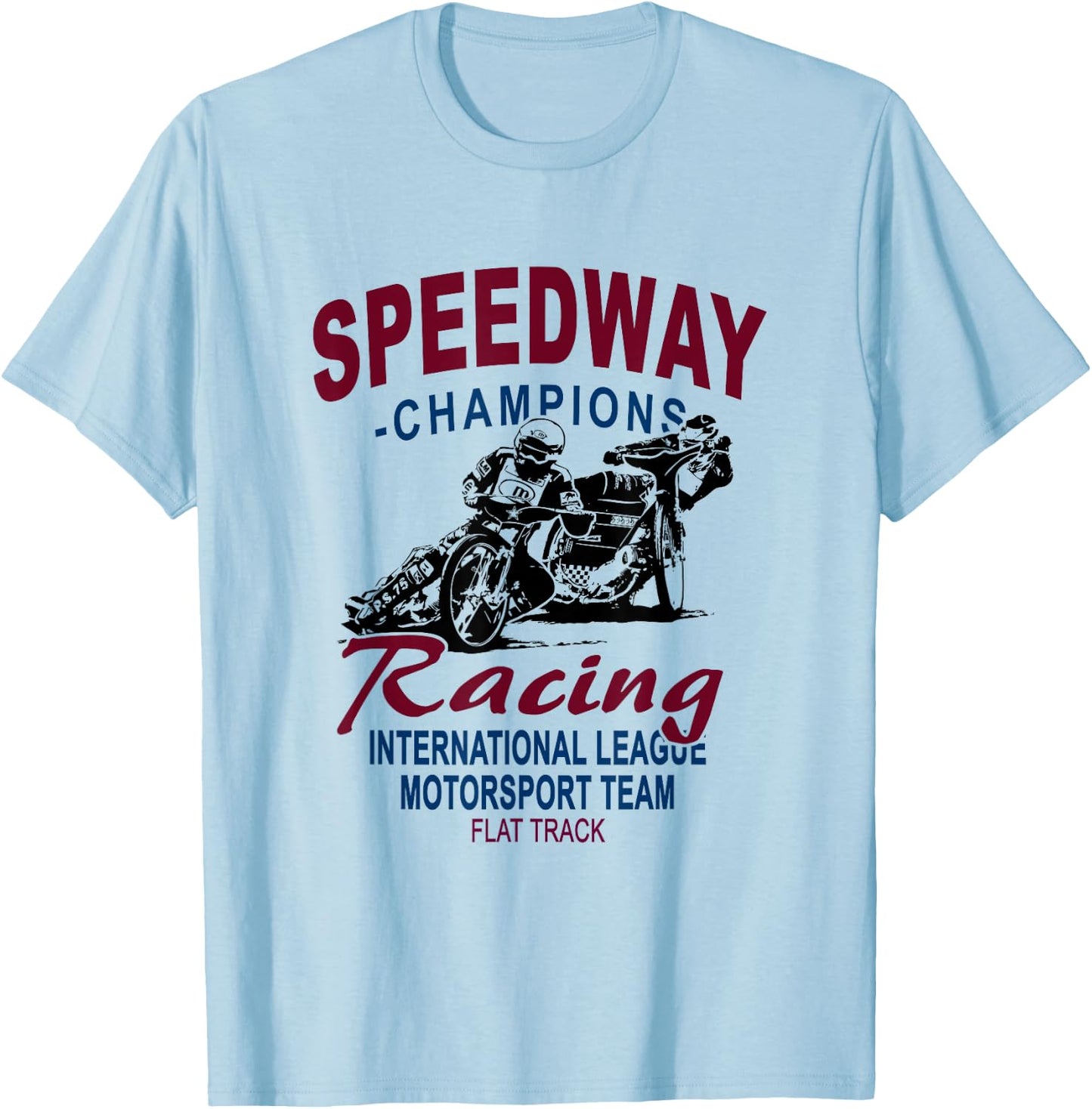 Speedway Railway Motorcycle Racing T-Shirt - T-Shirt | Light Blue