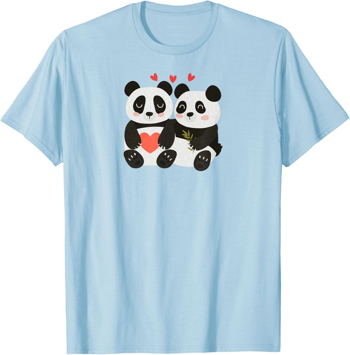 Panda Couples Gift Wedding Anniversary Valentine's Day Him Her T-Shirt - T-Shirt | Light Blue