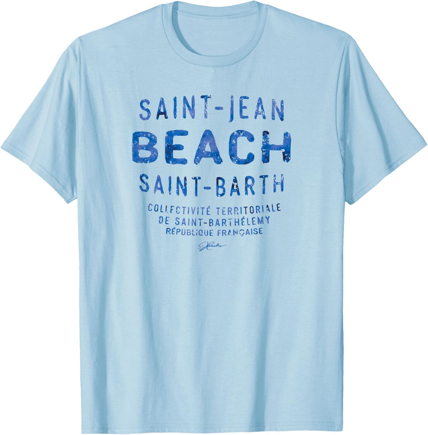 JCombs: Saint Barth, Saint-Jean Beach T-Shirt - T-Shirt | Light Blue