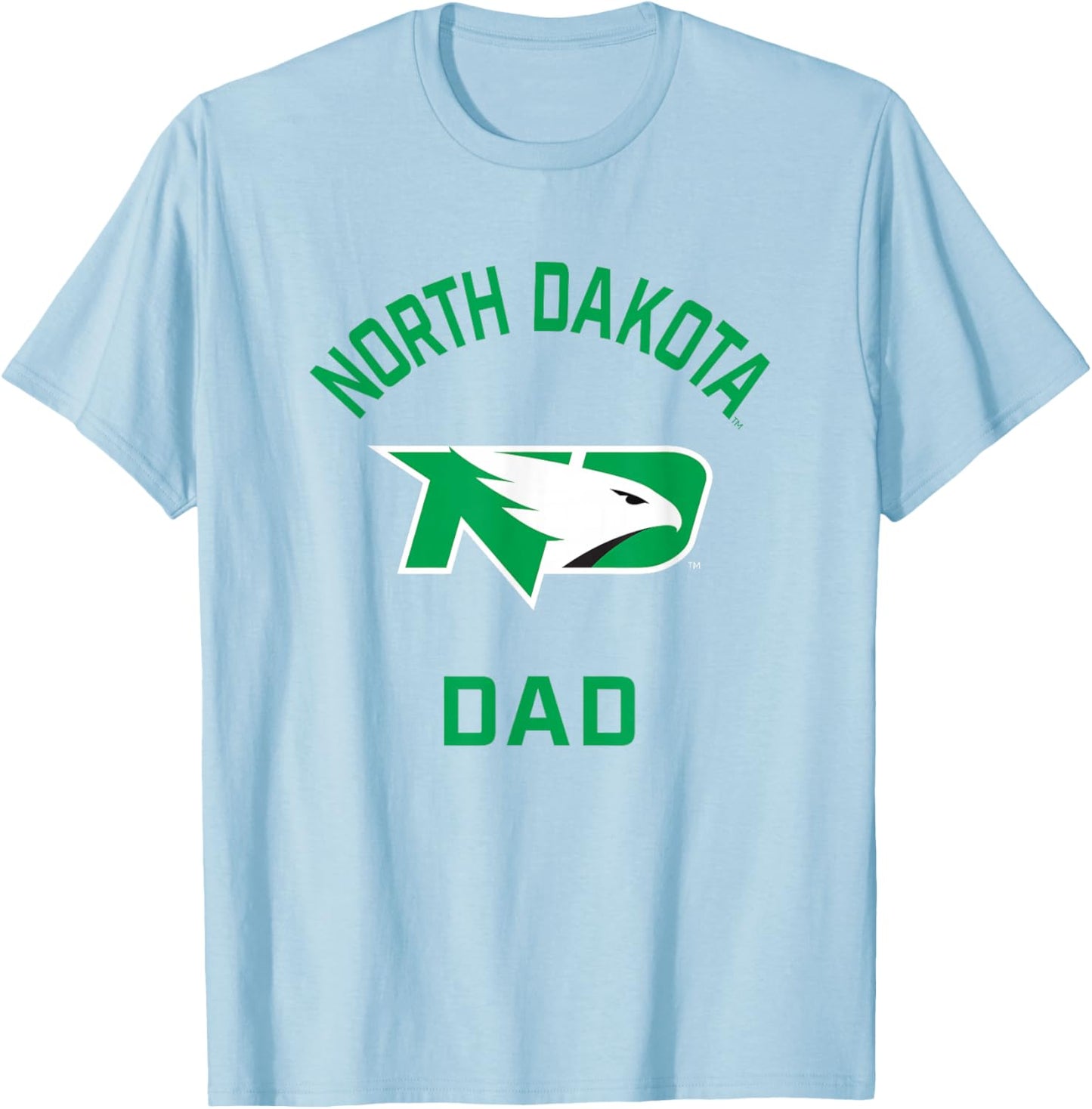 University of North Dakota Fighting Hawks Arched Dad T-Shirt - T-Shirt | Light Blue