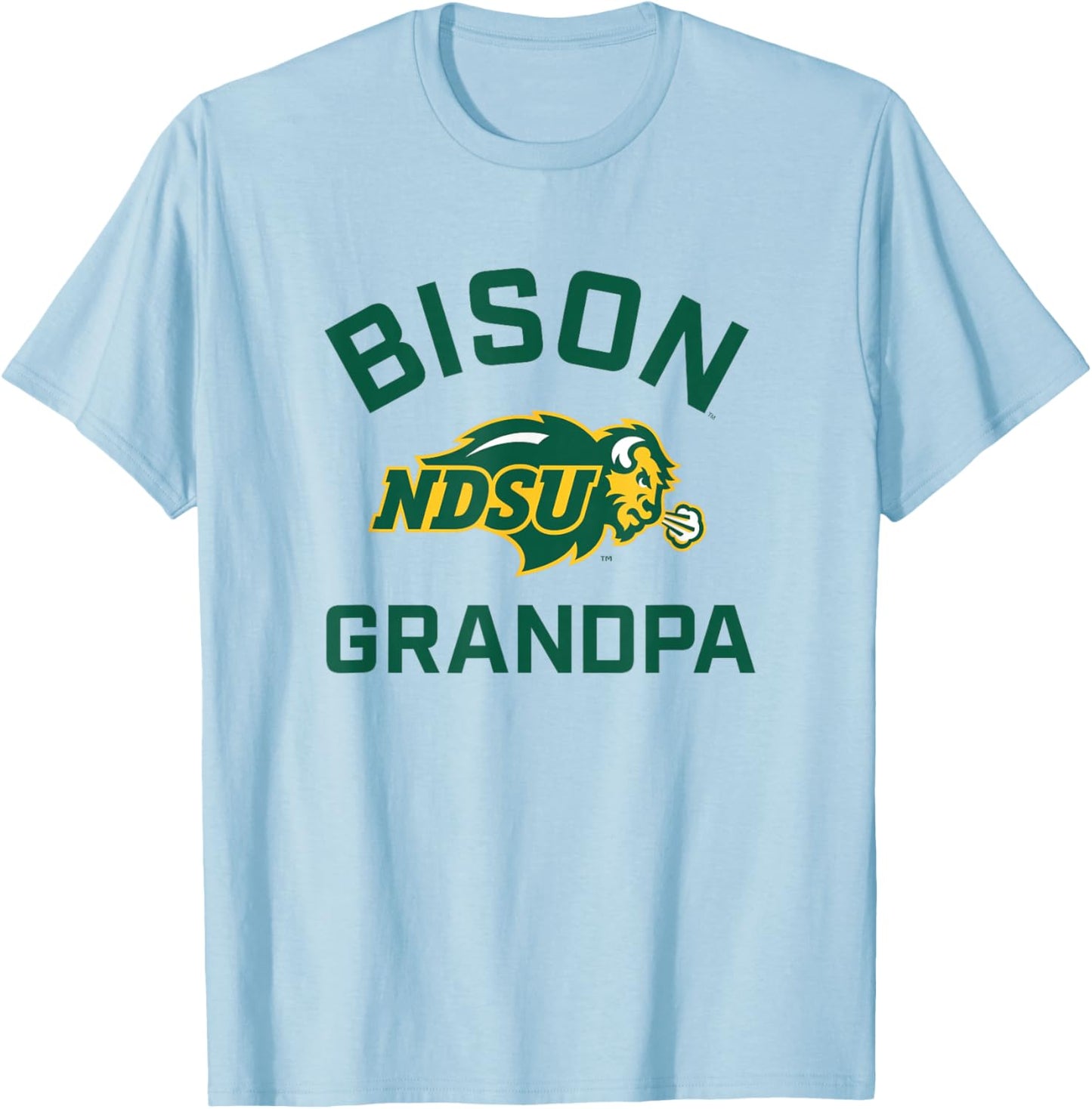 North Dakota State University NDSU Bison Arched Grandpa T-Shirt - T-Shirt | Light Blue