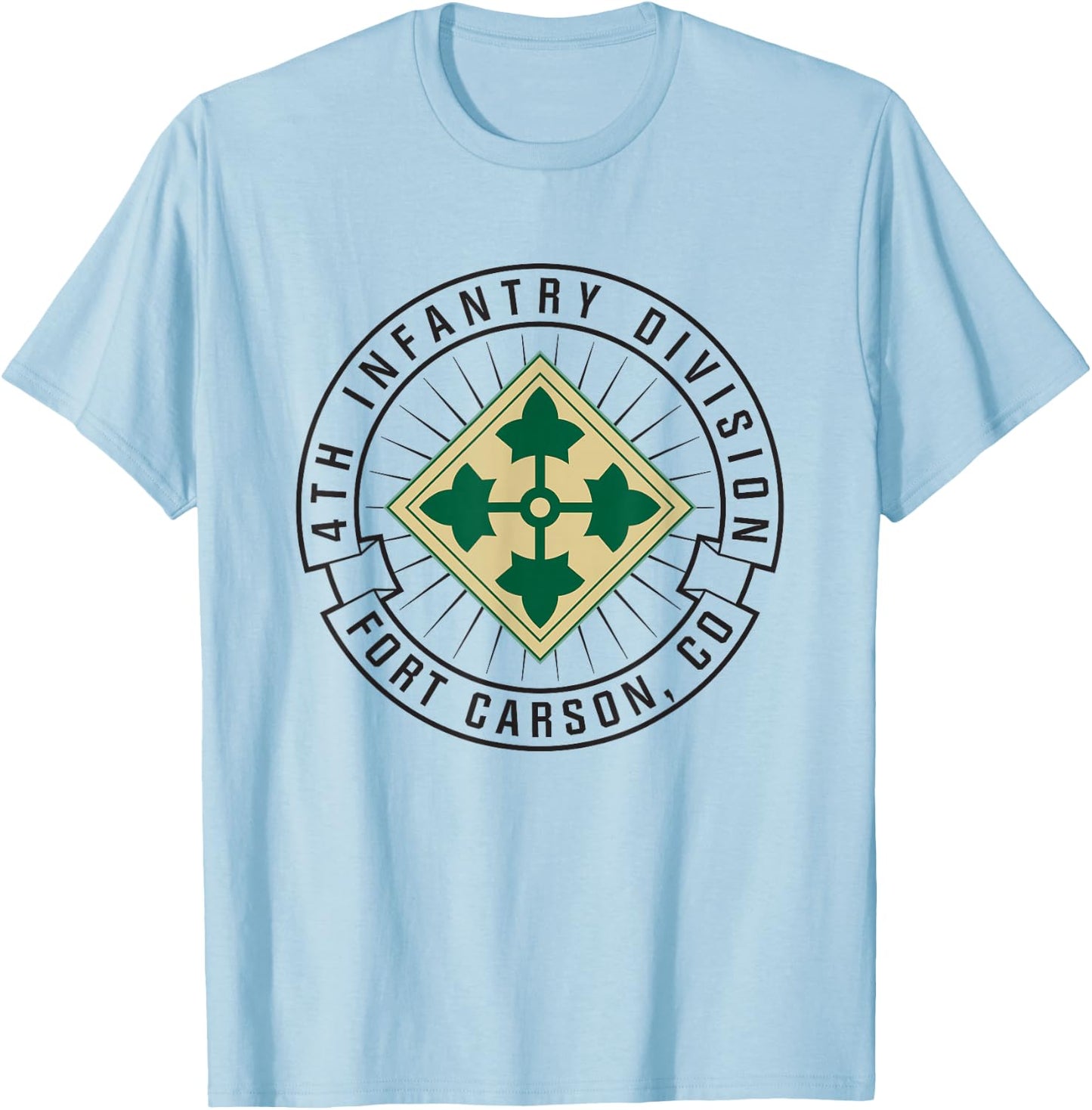 Fort Carson United States Army 4th Infantry Division T-Shirt - T-Shirt | Light Blue