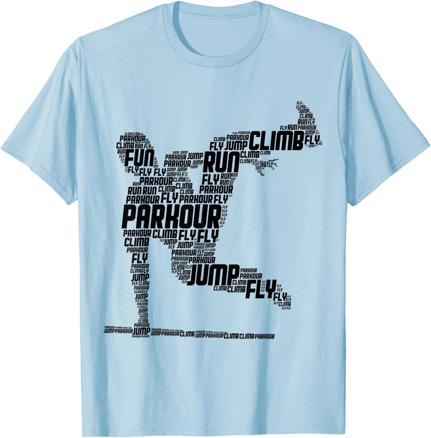 Parkour Freerunner Traceur Freerunning Men Boys Kids T-Shirt - T-Shirt | Light Blue