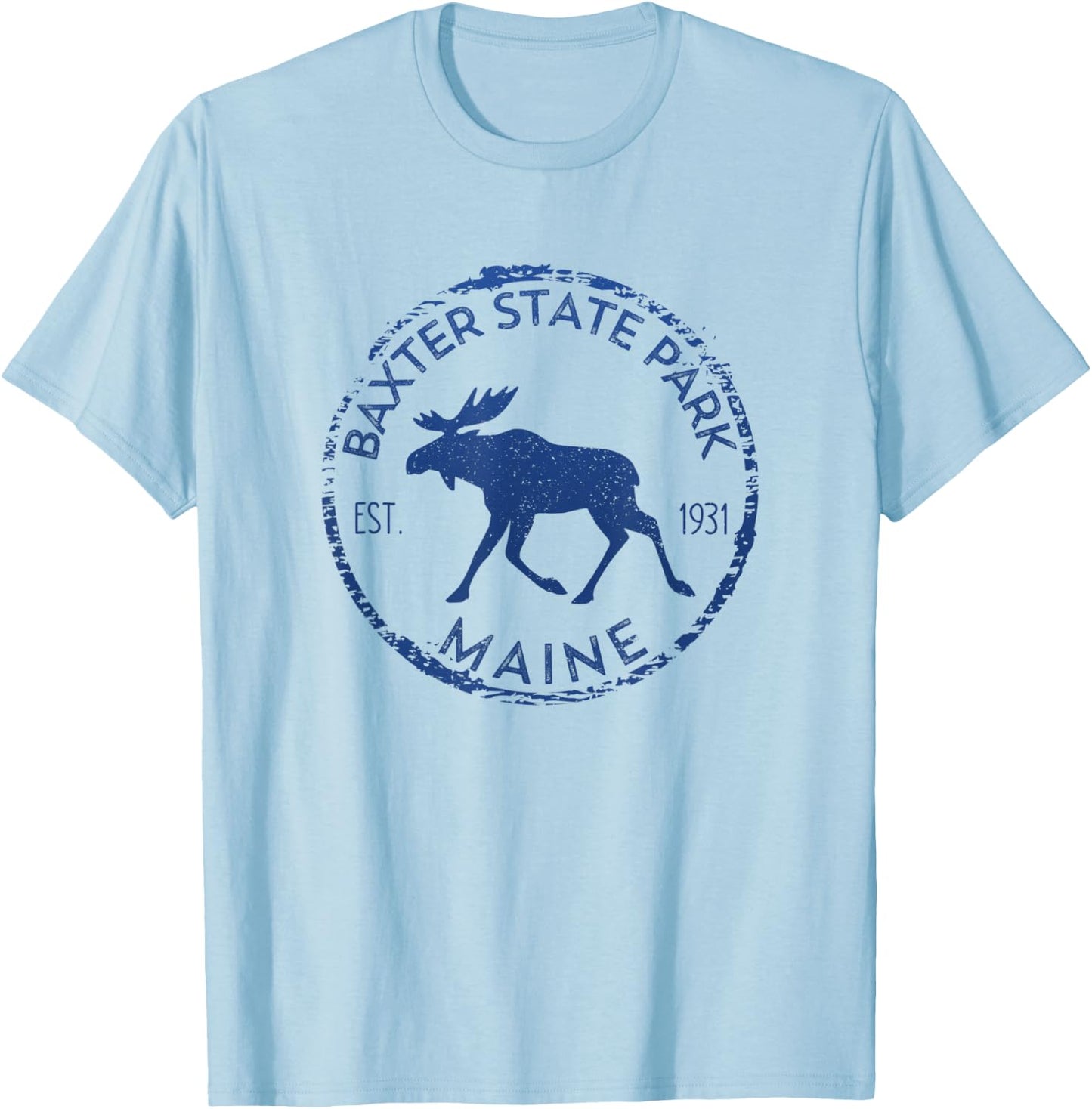 Baxter State Park Maine Moose Outdoors T-Shirt - T-Shirt | Light Blue