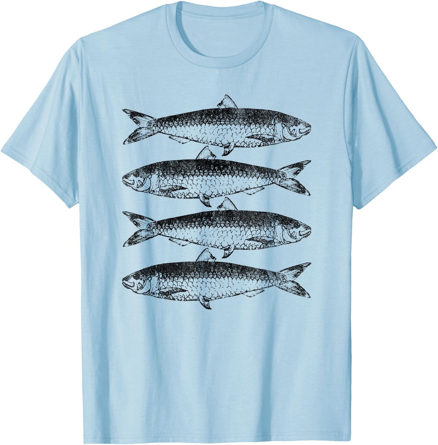 Canned Sardines Lover Gift Vintage Sardine Fish T-Shirt - T-Shirt | Light Blue