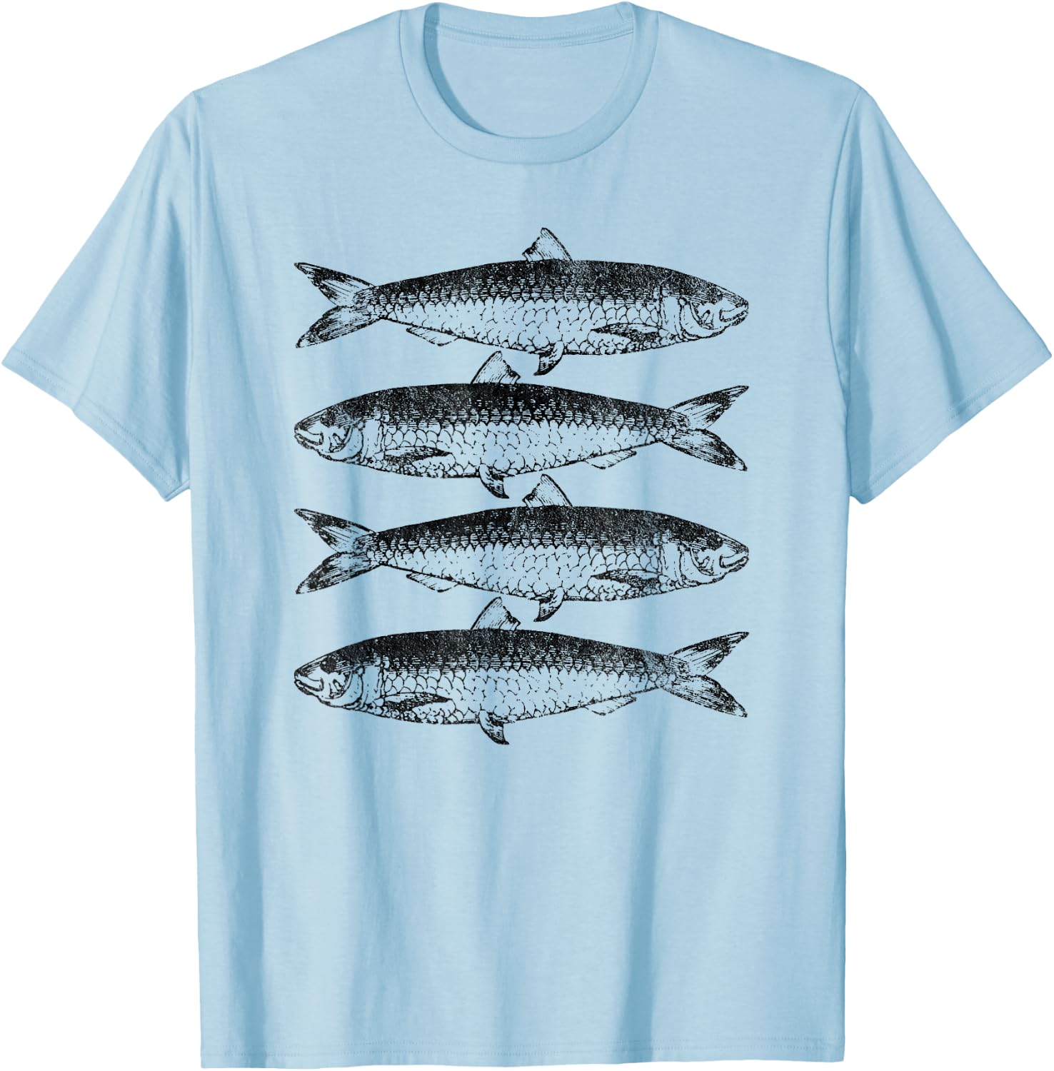 Canned Sardines Lover Gift Vintage Sardine Fish T-Shirt - T-Shirt | Light Blue