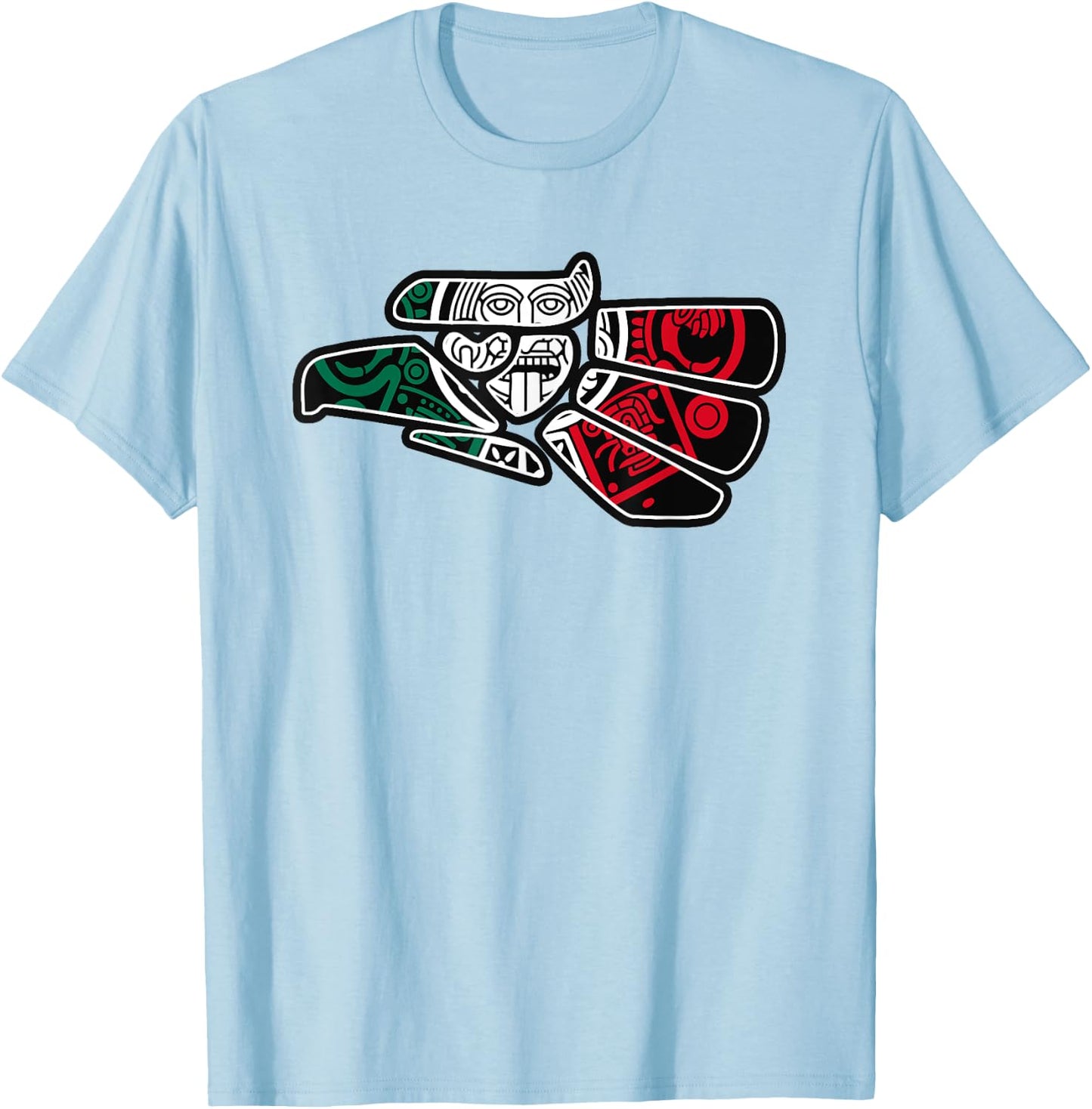 Hecho En Mexico Aztec Calendar Mexican Eagle T-Shirt - T-Shirt | Light Blue