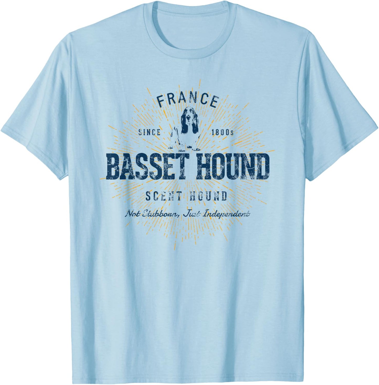 Retro Vintage Basset Hound T-Shirt - T-Shirt | Light Blue