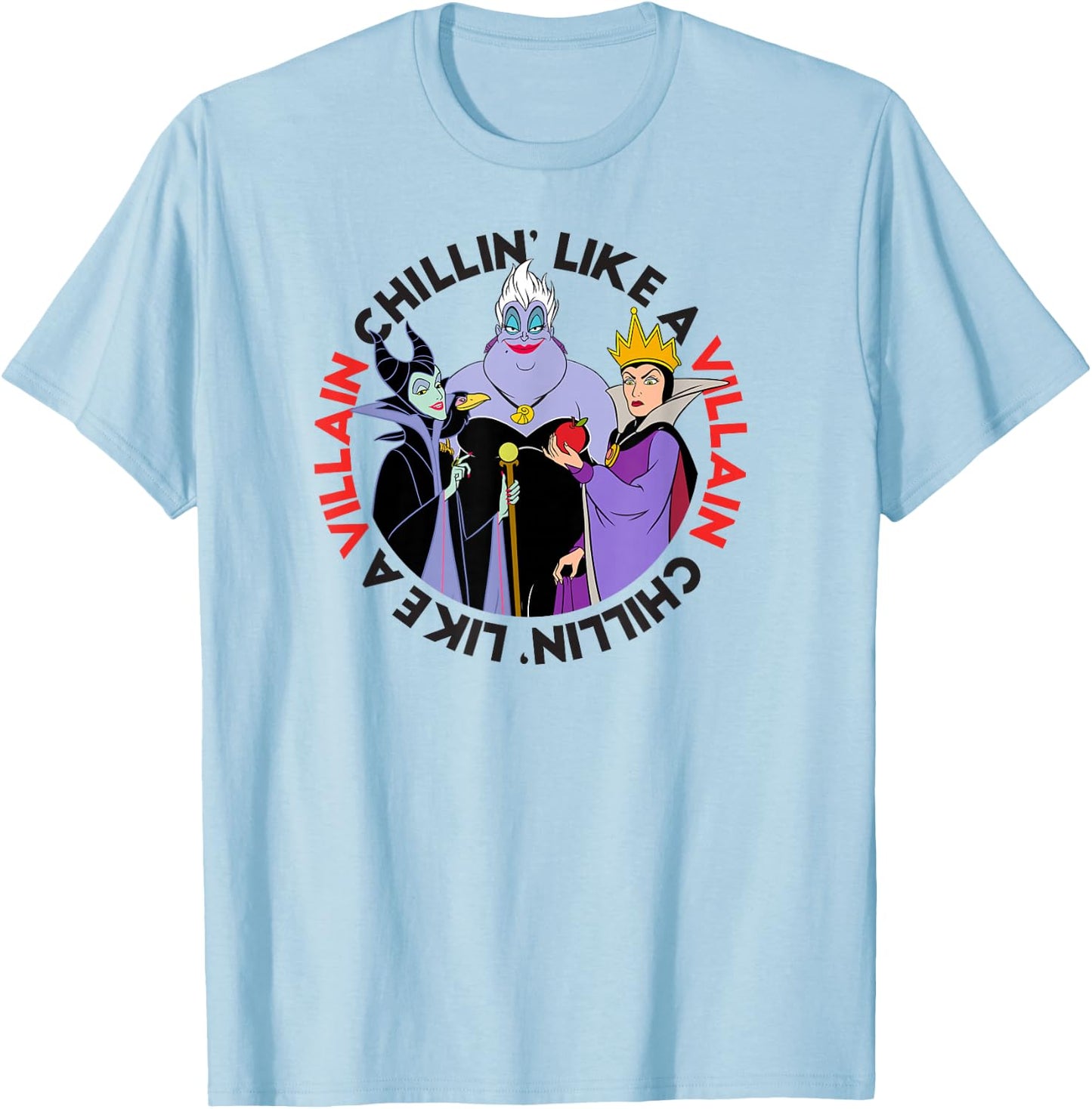 Disney Villains - Ursula, Maleficent, and Queen Grimhilde T-Shirt - T-Shirt | Light Blue