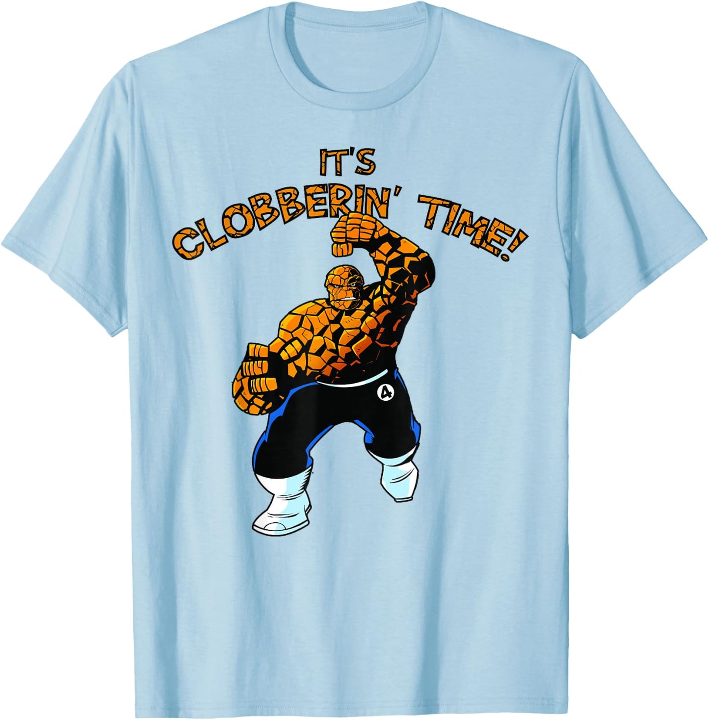 Marvel Fantastic Four The Thing Clobberin' Time Action Shot T-Shirt - T-Shirt | Light Blue