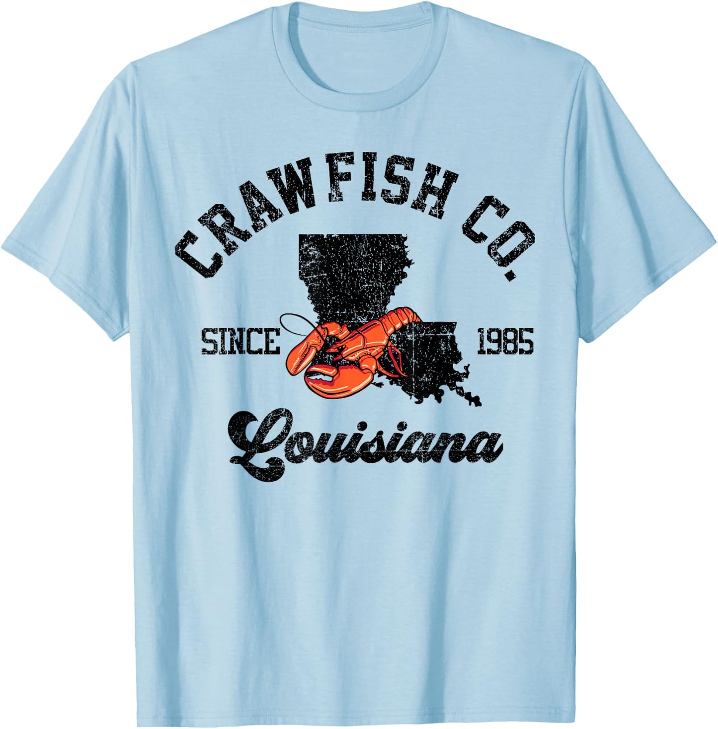 Crawfish Co Cajun Seafood Festival Vintage Cooking Gift T-Shirt - T-Shirt | Light Blue