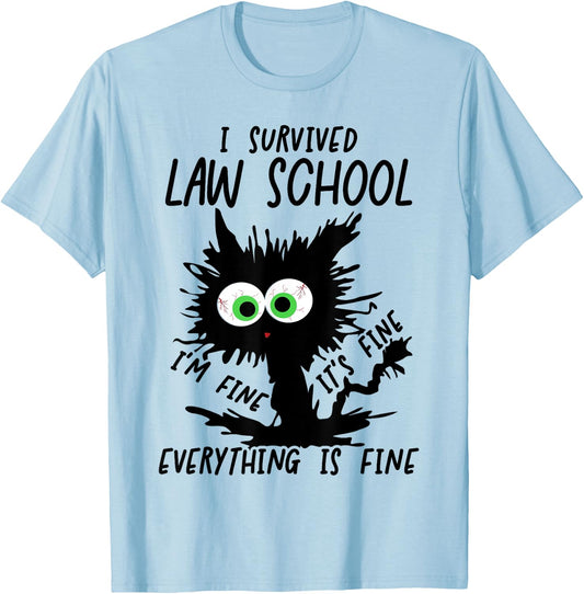 I Survived Law School Graduation 2025 2026 T-Shirt - T-Shirt | Light Blue