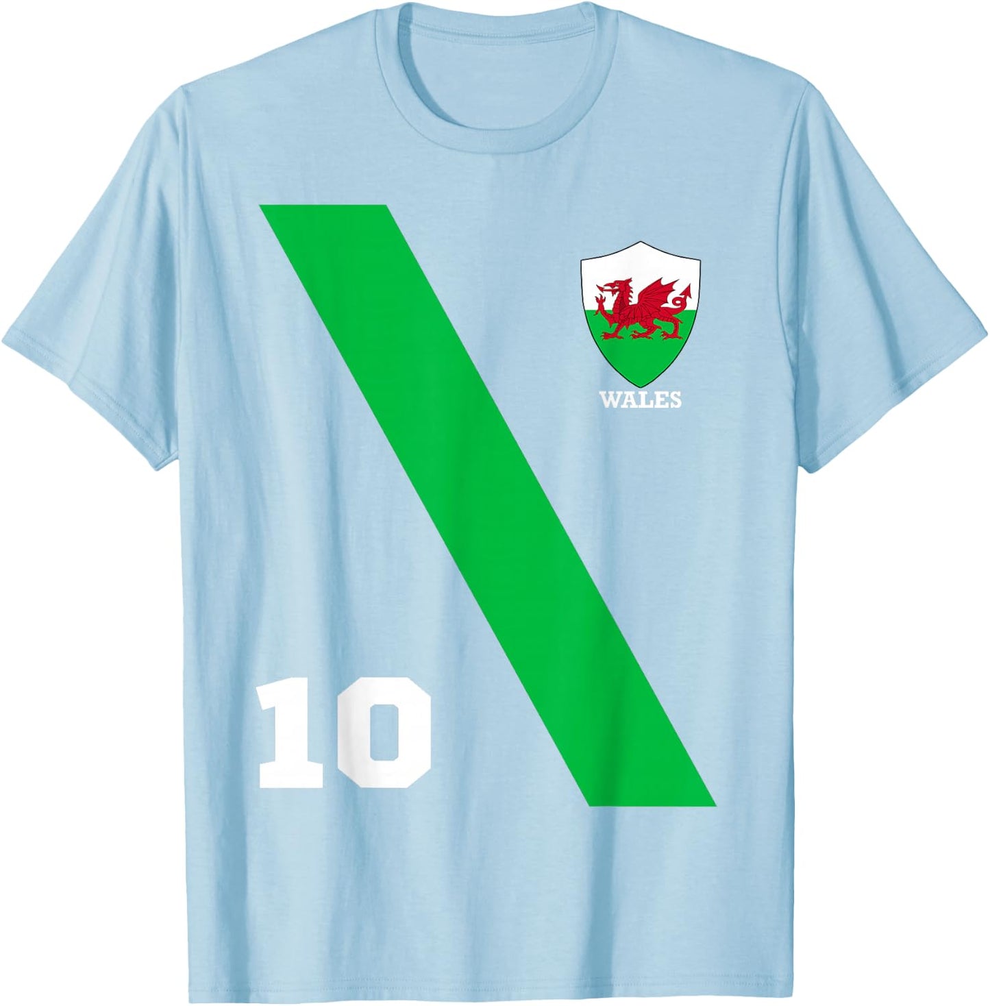 Wales Soccer Football 2020 European Tournament Fan T-Shirt - T-Shirt | Light Blue