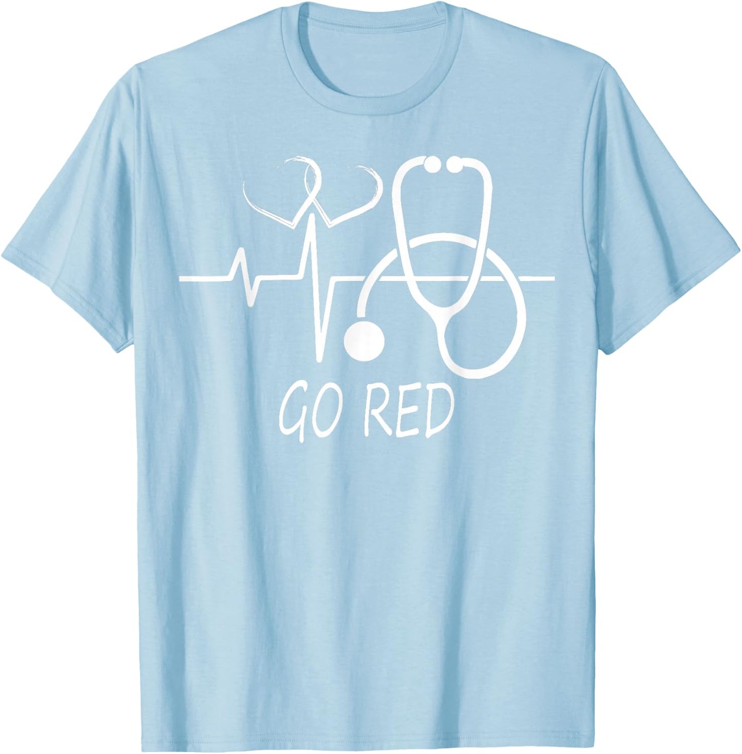 2026 February Heart Health Month American Heart Health T-Shirt - T-Shirt | Light Blue