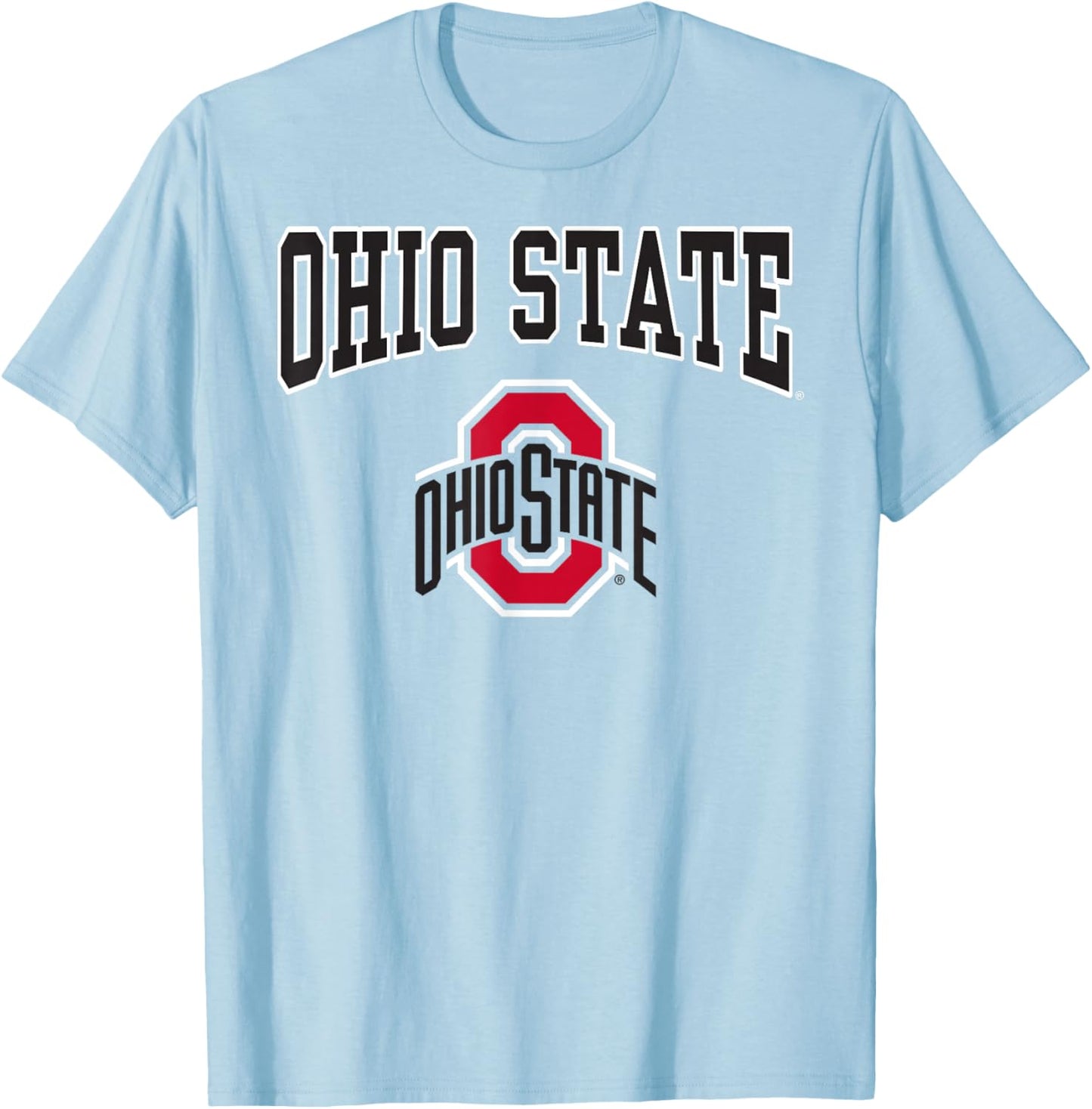 Ohio State Buckeyes Arch Logo Gray Officially Licensed T-Shirt - T-Shirt | Light Blue