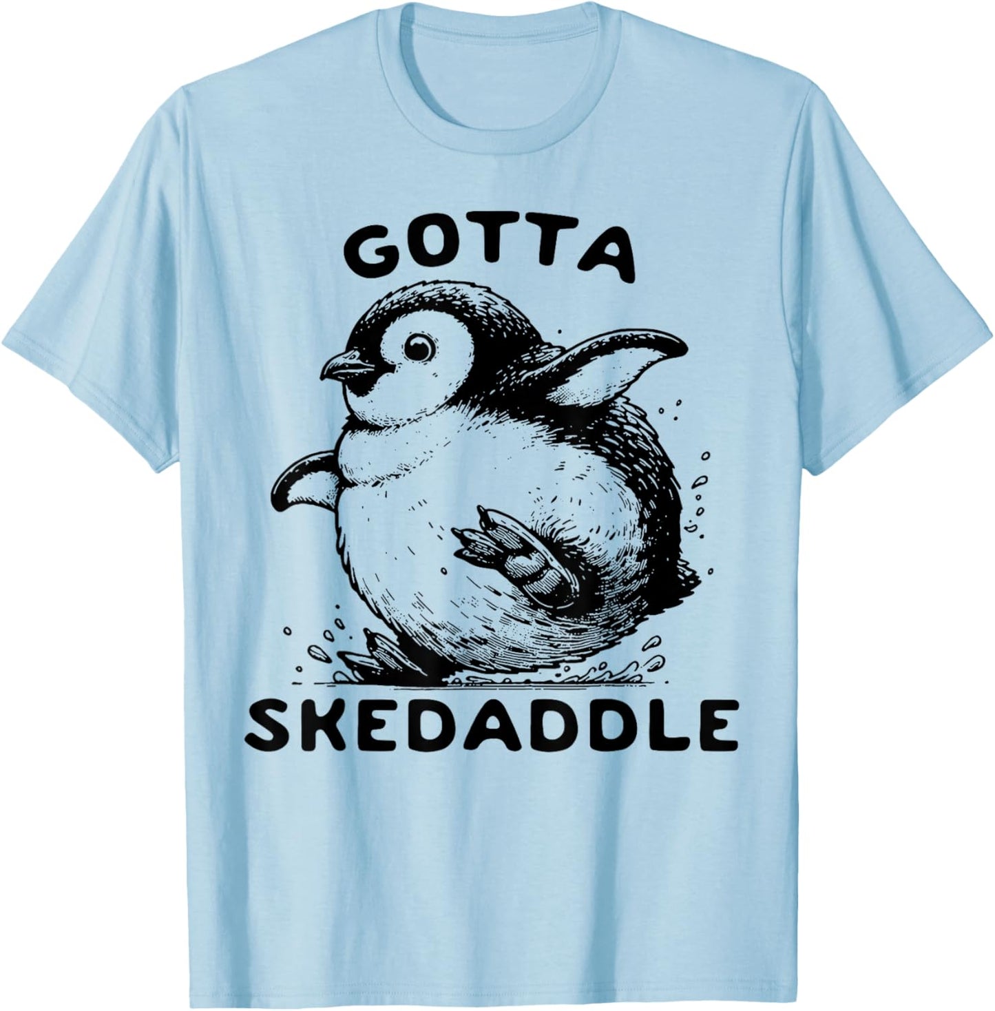 Penguin Gotta Skedaddle T-Shirt - T-Shirt | Light Blue