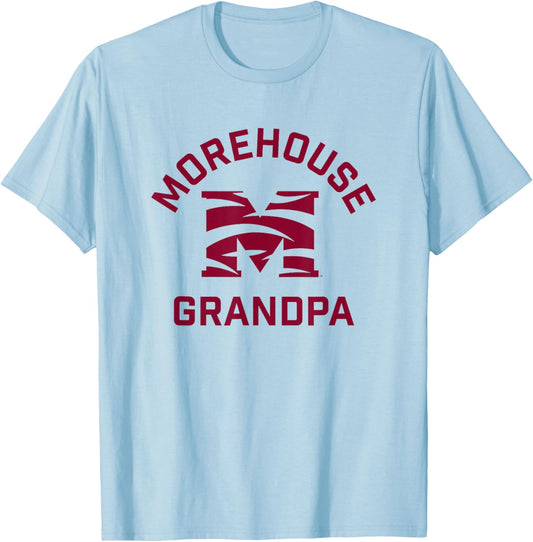 Morehouse College Maroon Tigers Arched Grandpa T-Shirt - T-Shirt | Light Blue